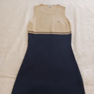 LACOSTE BEIGE BLACK KNIT SHIFT DRESS SIZE FR 36 (US 0)